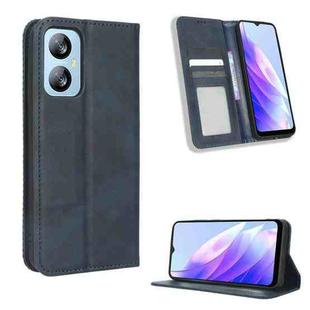 For Blackview A52 Magnetic Buckle Retro Texture Leather Phone Case(Blue)