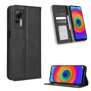 For Ulefone Note 14 Magnetic Buckle Retro Texture Leather Phone Case(Black)