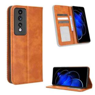 For Honor 80 GT Magnetic Buckle Retro Texture Leather Phone Case(Brown)