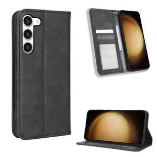 For Samsung Galaxy S23+ 5G Magnetic Buckle Retro Texture Leather Phone Case(Black)