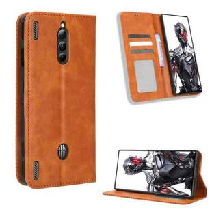 For ZTE nubia Red Magic 8 Pro / 8 Pro+ Magnetic Buckle Retro Texture Leather Phone Case(Brown)