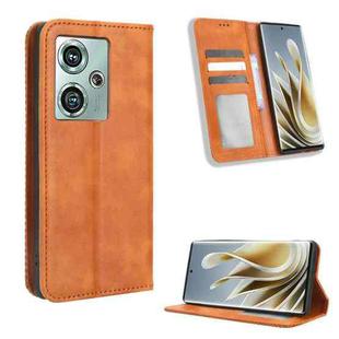 For ZTE nubia Z50 Magnetic Buckle Retro Texture Leather Phone Case(Brown)