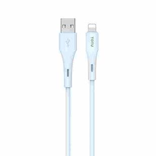 TOTU BL-017 Skin Sense Series USB to 8 Pin Silicone Data Cable, Length:1m(Blue)