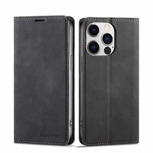 For iPhone 14 Forwenw Dream Series Oil Edge Strong Magnetism Leather Phone Case(Black)