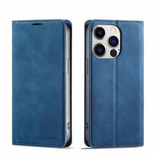 For iPhone 14 Pro Max Forwenw Dream Series Oil Edge Strong Magnetism Leather Phone Case(Blue)