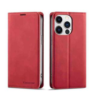 For iPhone 14 Pro Max Forwenw Dream Series Oil Edge Strong Magnetism Leather Phone Case(Red)