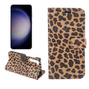For Samsung Galaxy S23 5G Leopard Pattern Flip Leather Phone Case(Yellow)