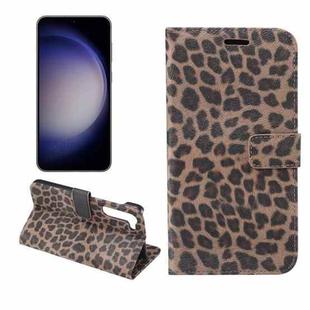 For Samsung Galaxy S23 5G Leopard Pattern Flip Leather Phone Case(Brown)