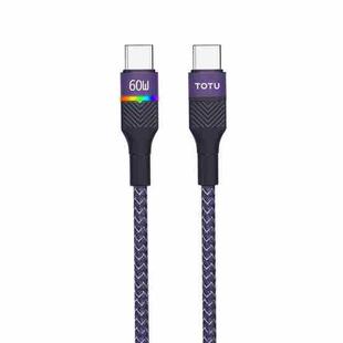 TOTU BT-021 Journey Series Type-C to Type-C Colorful Breathing Light Data Cable, Length:1.5m(Purple)
