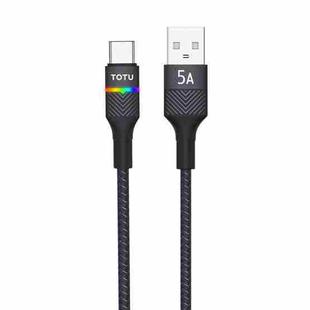 TOTU BT-020 Journey Series USB to Type-C Colorful Breathing Light Data Cable, Length:1.5m(Black)
