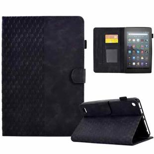 For Amazon Kindle Fire 7 2019 / 2017 / 2015 Rhombus Embossed Leather Tablet Case(Black)