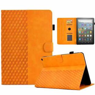 For Amazon Kindle Fire HD8 2020 Rhombus Embossed Leather Tablet Case(Khaki)