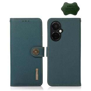 For OnePlus Nord CE 3 KHAZNEH Custer Texture RFID Genuine Leather Phone Case(Green)
