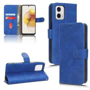 For Motorola Moto G73 5G Skin Feel Magnetic Flip Leather Phone Case(Blue)