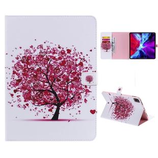 For iPad Pro 12.9 (2020) Colored Drawing Horizontal Flip Leather Tablet Case with Holder & Card Slot & Wallet(Color Tree)