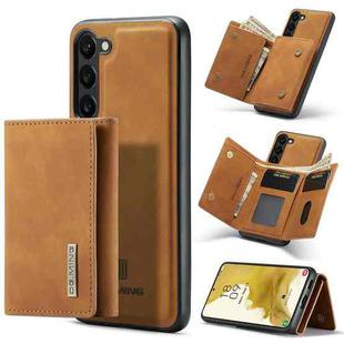 For Samsung Galaxy S23 5G DG.MING M1 Series 3-Fold Multi Card Wallet  Phone Case(Brown)