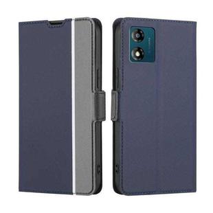 For Motorola Moto E13 4G Twill Texture Side Buckle Leather Phone Case(Blue)