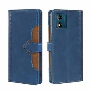 For Motorola Moto E13 4G Skin Feel Magnetic Buckle Leather Phone Case(Blue)