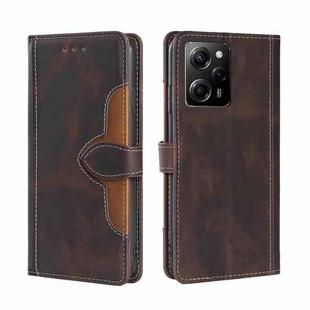 For Xiaomi Poco X5 Pro / Redmi Note 12 Pro Speed Skin Feel Magnetic Buckle Leather Phone Case(Brown)