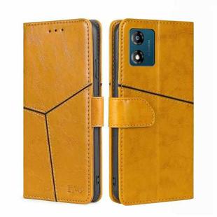 For Motorola Moto E13 4G Geometric Stitching Horizontal Flip Leather Phone Case(Yellow)