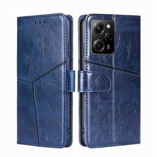 For Xiaomi Poco X5 Pro / Redmi Note 12 Pro Speed Geometric Stitching Horizontal Flip Leather Phone Case(Blue)