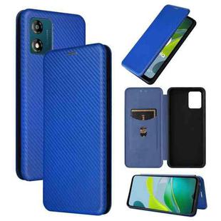 For Motorola Moto E13 4G Carbon Fiber Texture Flip Leather Phone Case(Blue)