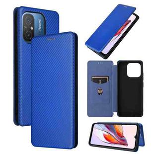 For Xiaomi Redmi 12C Carbon Fiber Texture Flip Leather Phone Case(Blue)