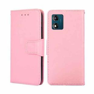 For Motorola Moto E13 4G Crystal Texture Leather Phone Case(Pink)