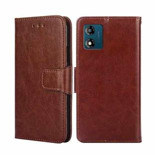 For Motorola Moto E13 4G Crystal Texture Leather Phone Case(Brown)
