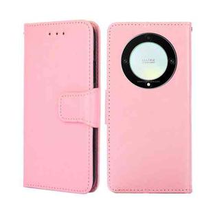 For Honor X9a 5G Crystal Texture Leather Phone Case(Pink)