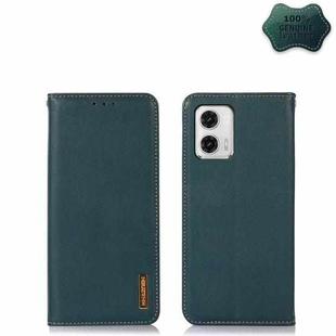 For Motorola Moto G73 5G KHAZNEH Nappa Top Layer Cowhide Leather Phone Case(Green)