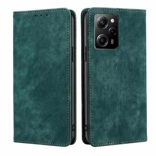 For Xiaomi Poco X5 Pro / Redmi Note 12 Pro Speed RFID Anti-theft Brush Magnetic Leather Phone Case(Green)