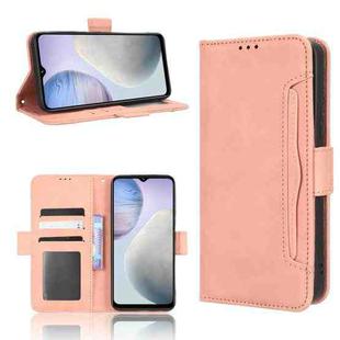 For vivo Y02 4G Skin Feel Calf Texture Card Slots Leather Phone Case(Pink)