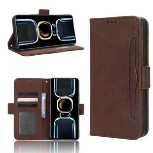 For Xiaomi Redmi K60E 5G Skin Feel Calf Texture Card Slots Leather Phone Case(Brown)