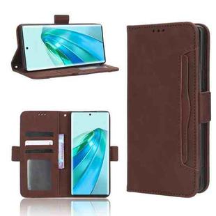 For Honor X9A / X40 / Magic5 Lite 5G Skin Feel Calf Texture Card Slots Leather Phone Case(Brown)