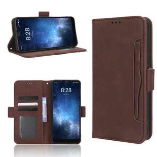 For Sharp Rouvo V Skin Feel Calf Texture Card Slots Leather Phone Case(Brown)