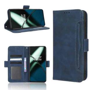 For OnePlus 11 5G Skin Feel Calf Texture Card Slots Leather Phone Case(Blue)
