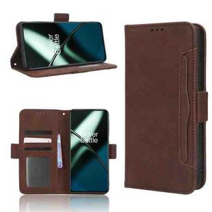 For OnePlus 11 5G Skin Feel Calf Texture Card Slots Leather Phone Case(Brown)