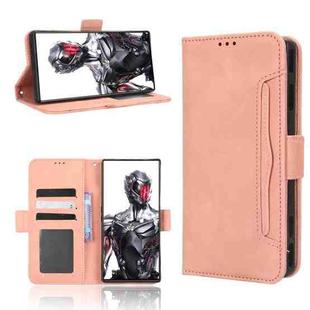 For ZTE nubia Red Magic 8 Pro / 8 Pro+ Skin Feel Calf Texture Card Slots Leather Phone Case(Pink)