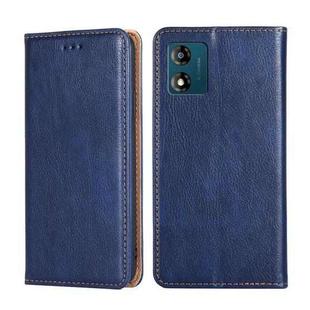 For Motorola Moto E13 4G Gloss Oil Solid Color Magnetic Leather Phone Case(Blue)