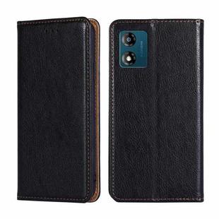 For Motorola Moto E13 4G Gloss Oil Solid Color Magnetic Leather Phone Case(Black)