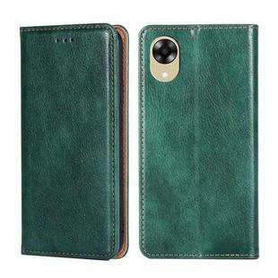 For OPPO A17k Gloss Oil Solid Color Magnetic Leather Phone Case(Green)