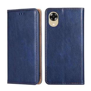 For OPPO A17k Gloss Oil Solid Color Magnetic Leather Phone Case(Blue)