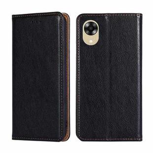 For OPPO A17k Gloss Oil Solid Color Magnetic Leather Phone Case(Black)