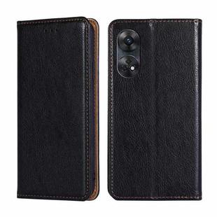 For OPPO Reno8 T 4G Gloss Oil Solid Color Magnetic Leather Phone Case(Black)