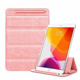 3-fold Stand Magnetic Tablet Sleeve Case Liner Bag For iPad 9.7 / 10.2 / 10.5 / 10.9 / 11 inch(Pink)