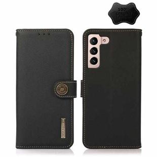 For Samsung Galaxy A24 4G KHAZNEH Custer Genuine Leather RFID Phone Case(Black)