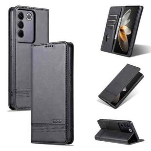 For vivo S16e AZNS Magnetic Calf Texture Flip Leather Phone Case(Black)
