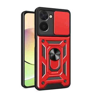 For Realme C33 4G Sliding Camera Cover Design Phone Case(Red)