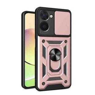 For Realme C33 4G Sliding Camera Cover Design Phone Case(Rose Gold)
